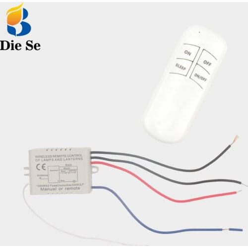 DieSe Wireless 1 Channel AC 220V ON/OFF Remote Control Switch Receiver and Transmitter For droplight,crystal lamp,exhaust fan