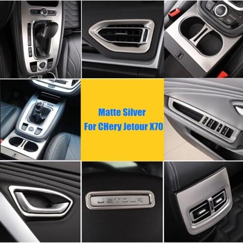 For CHery Jetour X70 2018 2019 Matte silver Interior Stainless steel Decoration Cover Trim