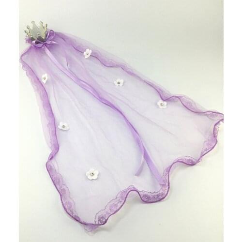 Girls Princess Hairband Garland Ribbon Veils Crown Tulle Layers White Wedding Communion Accessory Christmas