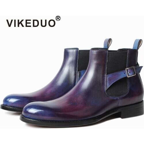 Vikeduo Hand Made To Everyday Mens Style Classics Hot Trending Smart Custom Men Shoes Chelsea Boots