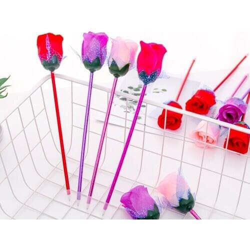 Korean creative rose ballpoint pen Valentines Day office supplies cartoon pen personality primary school prizes
