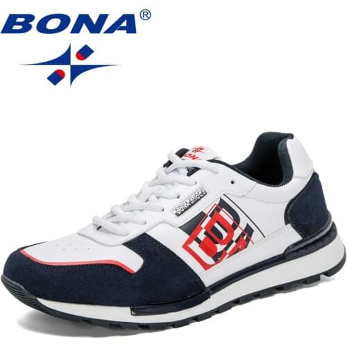 BONA 2021 New Designers Fashion Style Mens Casual Shoes Outdoor Popular Sneakers Man Trend Lace-Up Brand Luxury Leisure Footwear