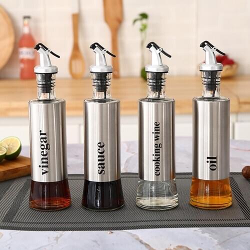 Stainless Steel Kitchen Salt Olive Oil Vinegar Sauce Seasoning Storage Bottle Oil Vinegar Sauce Seasoning Storage Bottle Bottle