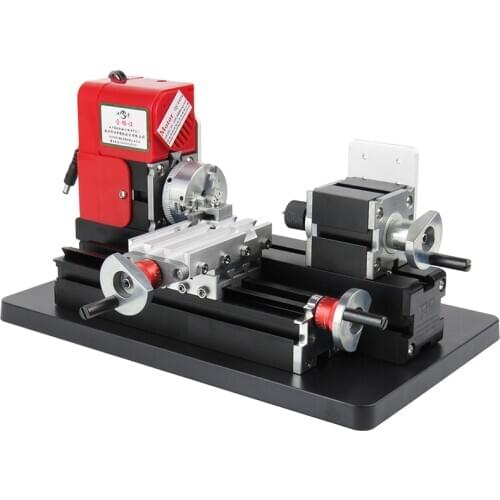 Mini lathe, multi-function mini teaching machine tool, Maker, metal lathe, wood lathe, student use
