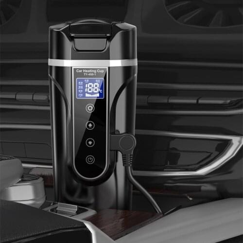 New Portable Car Thermos Bottle Smart Touch Digital Display Insulated Cup 12/24/220V Home Traveling Heating Cup Water Bottle