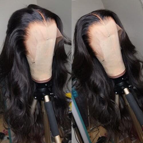 Alibele Human Hair Wigs 150% Density Pre plucked With baby Hair Peruvian Body Wave 13x4 Lace Front Wig For Black Women