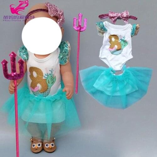 17 inch reborn baby Doll dress ocean sea lace dress 18" inch 45cm dolls clothes trousers set doll dress