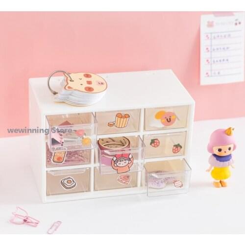 Girl heart in Jiugongge dust-proof drawer storage box desktop stationery jewelry hand account cosmetic storage box