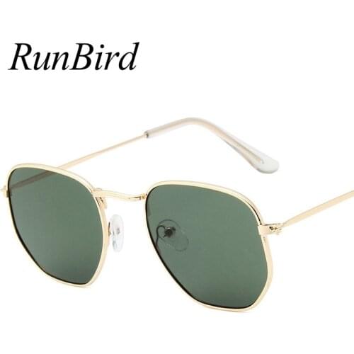 RUNBIRD Sun Glasses Irregular Polygon Frame Glasses Cool Fashion Mens And Womens Sunglasses Oculos De Sol Feminino UV400 6024