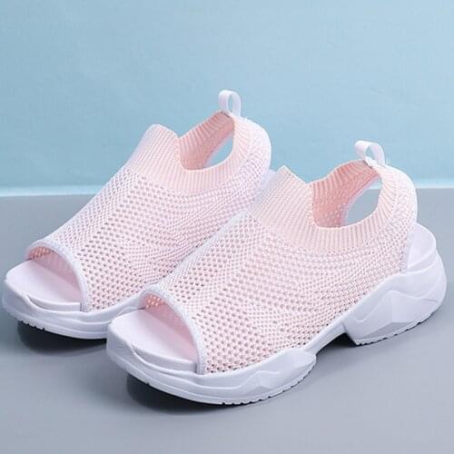 Summer Sandals Ladiess Sneakers 2021 Mesh Breathable Casual Fashion Women Platform Wedges Plus Size Slip On Comfortable Shoes