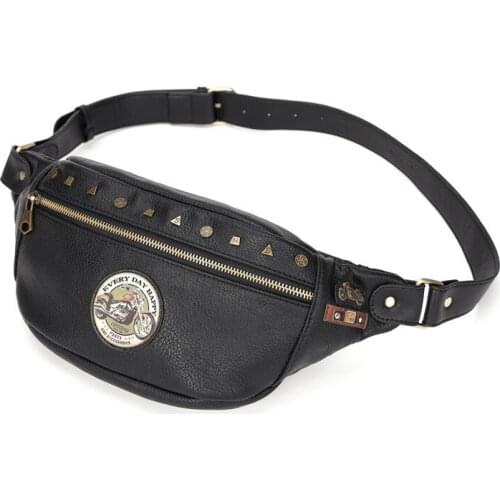 Yesetn Bag 03062021 Mens chest bags rivet leather purse new locomotives single shoulder bag waist bag