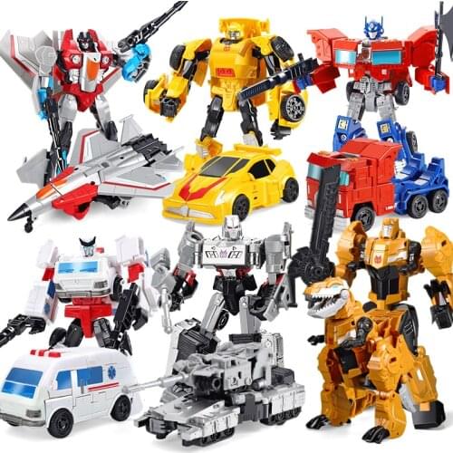 YUEXING 20CM NEW Plastic ABS Transformation Robot Car Toys Boy Cool Dinosaur Military Model Kids Classic Action Figures Gifts