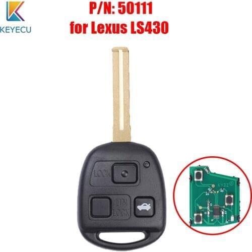 Keyecu Replacement Remote Car Key 3 Buttons 433MHz 4D68 / 4C Chip for Lexus LS430 2001 2002 2003 2004 2005 2006 P/N: 50111