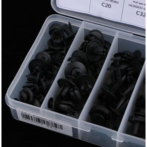 100 Piece Clip Automotive Push Pin Retainer Assortment Kit For Toyota Ford