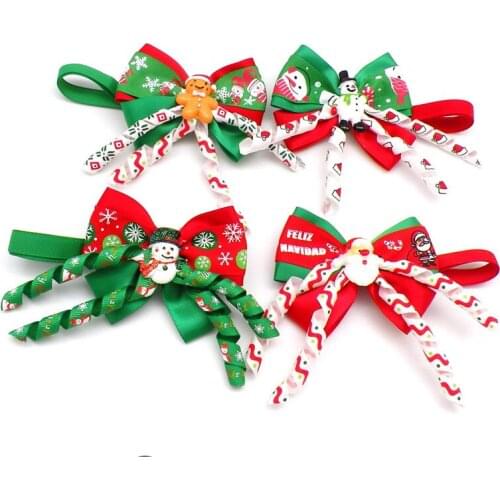 50/100pcs Christmas Dog Bow Ties Dog Accessories Cute Snowman Pet Cat Dog Bowties Neckties Pet Grooming Supplies