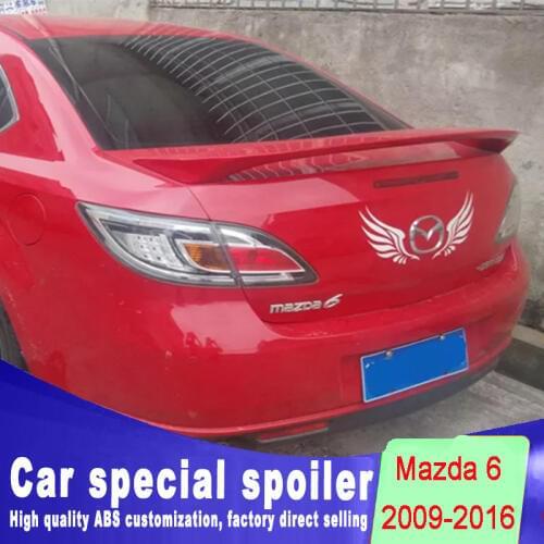 6 spoiler paint ABS material high quality 2009 2010 2011 2012 2013 2014 2015 2016 for Mazda 6 spoiler by rear trunk spoiler