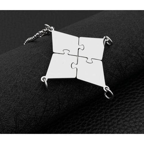 8/7/6/5/4/3pcs Personalized Customized Keychain Stainless Steel Name puzzle Keychain for Women Men engrave name years design