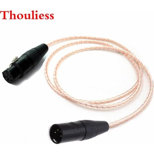 Thouliess 8 cores Copper Silver Plated Mix Extension Cable 4Pin XLR Male to 4Pin XLR Female Audio Upgrade Cable
