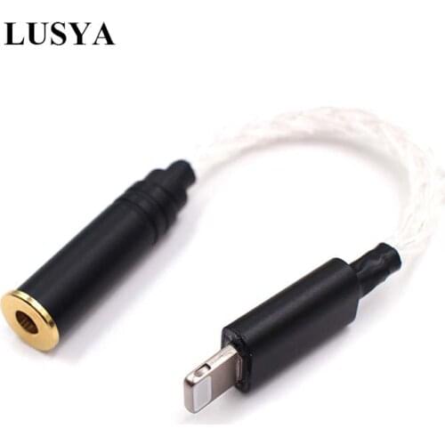 Lusya sterling silver Headphone Adapter For iPhone 7 8 X AUX Adapter For Lightning To 3.5mm 4.4mm 2.5mm Female T0749