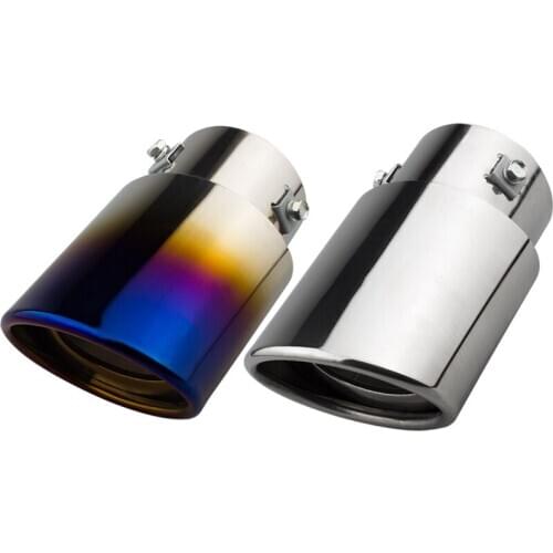 Car Exhaust Muffler Universal Tip Round Stainless Steel Pipe Exhaust Tail Muffler Tip Pipe Decoration Accessories Multiple Color