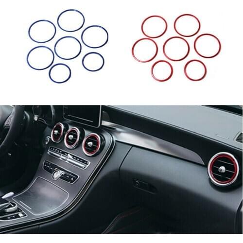 Yubao 7PC Car-styling AC Outlet Ring Decoration Air Conditioning Vents Trim Stickers Cover for Mercedes Benz C Class W205 GLC