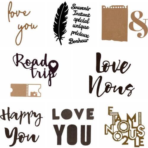 Sentiment Words Metal Cutting Die Cut Stencil DIY Scrapbooking Paper Cards Album Template Embossing Handmade Decoration New 2019