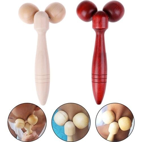 Wooden Eye Face Roller Health Care Massager Primary Wood Color Relaxing Neck Chin Slimming Face-lift Massage Tool High Quality