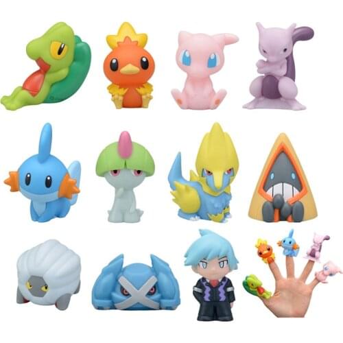 Tarara Tomy Pokemon Anime Figures PC Finger Dolls Mewtwo Mew Treecko Torchic Mudkip Manectric Metagross Action Figure Model Toys