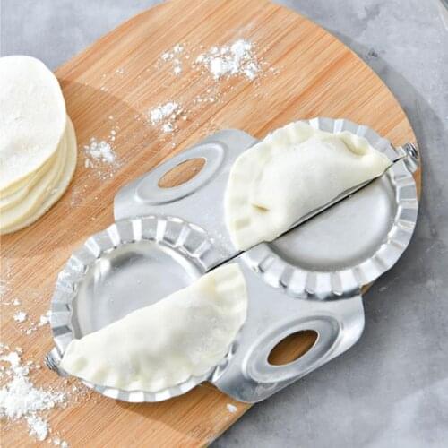 Stainless Steel DIY Dumpling Press Dumpling Mold Double Head Dumplings Wrapper Maker Dough Cutter Kitchen Gadgets Baking Home
