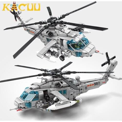 Mould King City Police Military Series Armed Helicopter Building Blocks With Dolls AVIC Aircraft Bricks Toys Holiday Gift