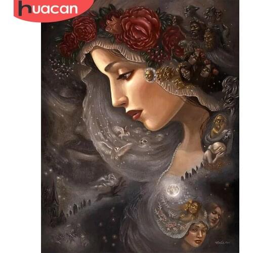 HUACAN Painting By Numbers Woman Picture By Numbers Girl Modern DIY Frame Handpainted Canvas Oil Painting For Home