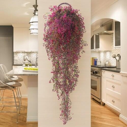 Artificial Plants Artificial Fake Silk Flower Vine Hanging Garland Plant Artificial Decorations For Home Garden Wedding Decor