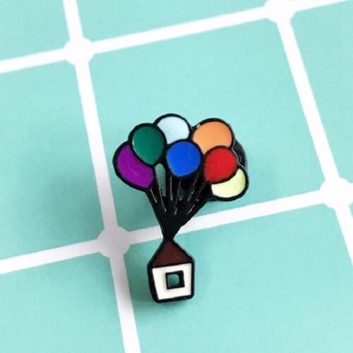 Colorful Balloons With House Fly Fashion Temperament Beautiful Zinc Alloy Brooch Jewelry Small Gift