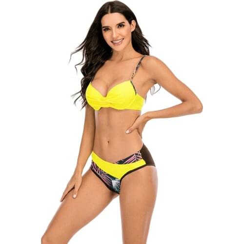 Bikini European Sexy Hard Packet Split Swimsuit 8 Color Swimsuit S-2XL Swimsuit Beach Hot Spring Wading Swimsuit Set
