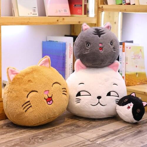 15-35cm Cute Cats Plush Toys Soft Stuffed Animal Cat Doll Cartoon Sleep Pillow Sofa Cushion Room Decor Baby Kid Girl Lovely Gift