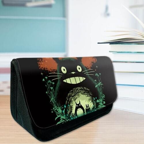 Cute Kawaii Fabric Pencil Case Lovely Cartoon Totoro Pen Bags For Kids Gift Zakka kawaii stationery estuches school supplies