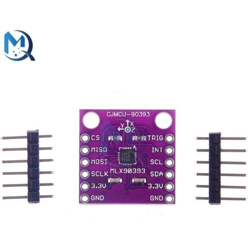 16 bit 2.2V-3V 3D Hall Sensor Module Displacement Angle Rotate MLX90393 CJMCU-90393 Digital 3D Position Sensor Board Contactless