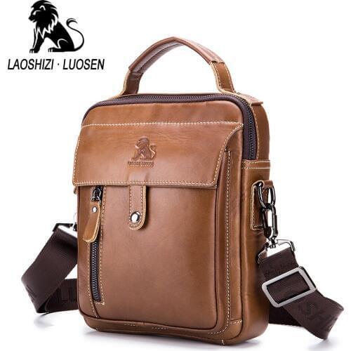 Brand Mens Bags 100% High Quality Genuine Leather Shouder Messenger Bag For Man Fashion Causal Crossbody Tote Bags New Style
