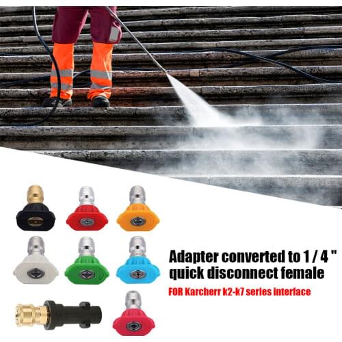 1/4 in Pressure Washer Gun Adapter Nozzle Tips for Karcher K2 K3 K4 K5 K6 K7 7pcs Quick Connect Pressure Washer Gun Nozzle Tips