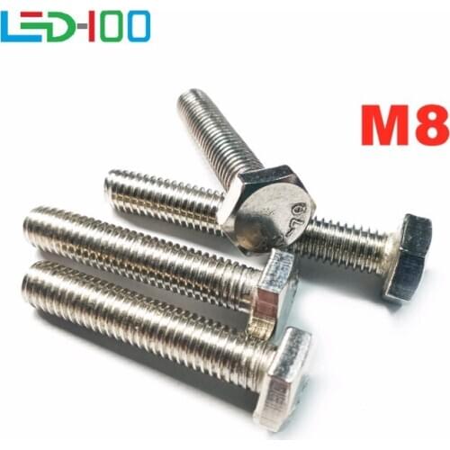 NEW 10pcs/lot M8 304 Stainless Steel External Hexagon Cap Screws 5mm Outer Flat Hexagon Head Bolt and M5 Nut and Wrench 12~55MM