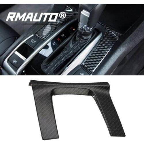 Car Gear Shift Panel Center Console Trim Cover Frame Carbon Fiber For Honda Civic 2016 2017 2018 Interior Mouldings Accessories