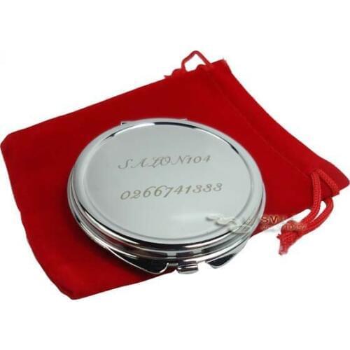 Personalized compact mirror wedding favor gifts Free Laser engraving+ FREE Red Velvet Pouch #18032