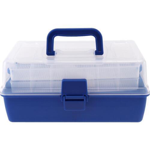 Portable 30*18*15cm Multifunctional 3 Layers Big Fishing Tackle Lures Lines Hooks Storage Box with Durable Plastic