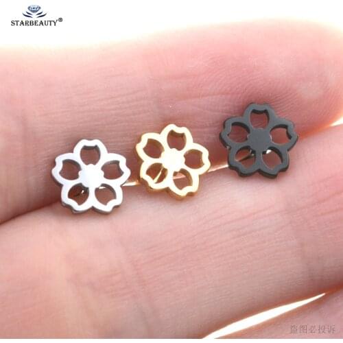 Starbeauty 1pc Heart Flower Ear Studs Tragus Piercing Daith Earring Helix Earrings Surgical Steel Ear Piercing Women Men Jewelry