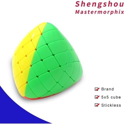 Shengshou Mastermorphix 5x5 Rice Dumpling Stickerless Magic Cubes Puzzle Toy Colorful Multicolor Special Hight Difficult 5x5x5