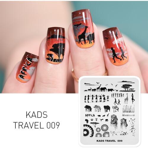 1pc Nail Art Stamping Plates Africa Style Nail Stamp Tenmplate Lion Elephant Giraffe Tribal people Image stencil for Manicure