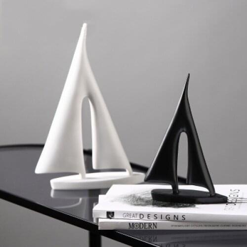 Nordic modern simple sailboat small ornaments resin crafts creative living room office desktop home decoration