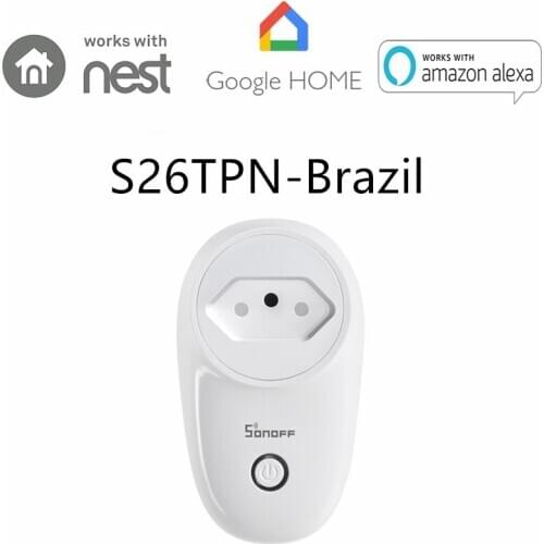 SONOFF S26 BR WiFi Smart Socket Wireless Plug APP Remote Control Plugs Timing Outlet Power Smart Home Switch With Google