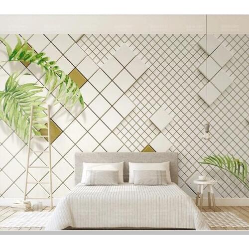 Papel de parede Fresh modern 3d stereo white mosaic wallpaper, living room tv sofa wall bedroom wall papers home decor mural