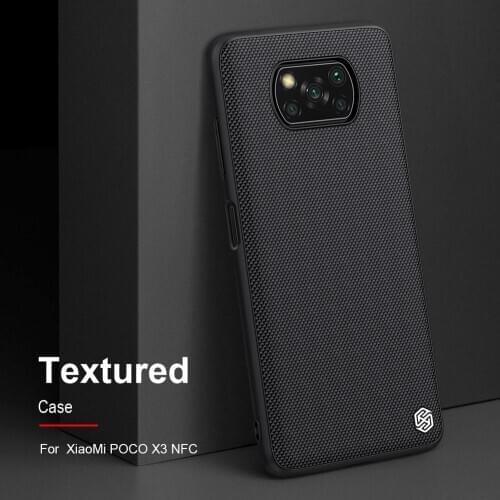 NILLKIN Textured Case For Xiaomi Poco X3 NFC Ultra Silm Nylon Fiber Non-slip Business Frosted Back Cover For xiaomi poco X3 NFC